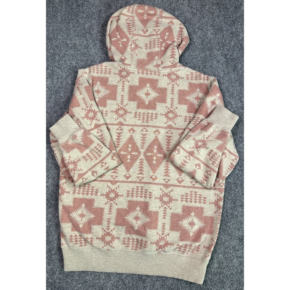 Ariat Hoodie Womans Small Southwestern Aztec Print Sweatshirt Pink Tan Pullover - Picture 9 of 10